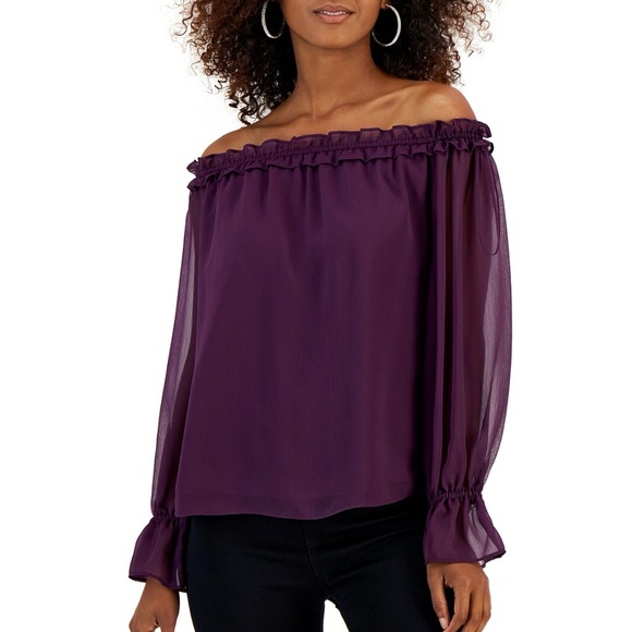 Macy's Tops - Women’s Off the Shoulder Purple Blouse